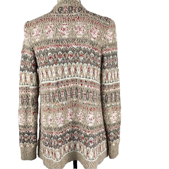 Aeropostale Multicolor Cardigan Sweater Nordic Bobble Knit Open Front Womens Sm - Picture 3 of 13